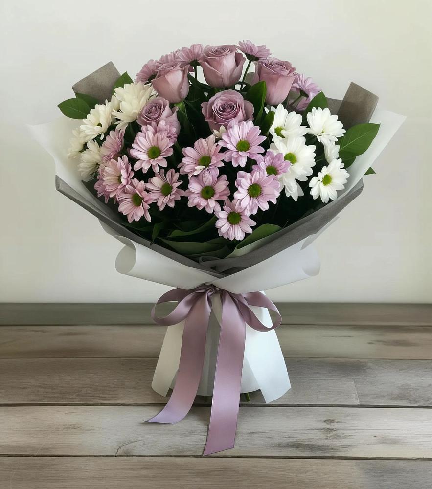Букет цветов из: Хризантемы и Розы в Грановщине