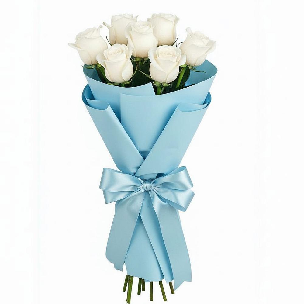 Букет 7 белых роз Проуд в Грановщине