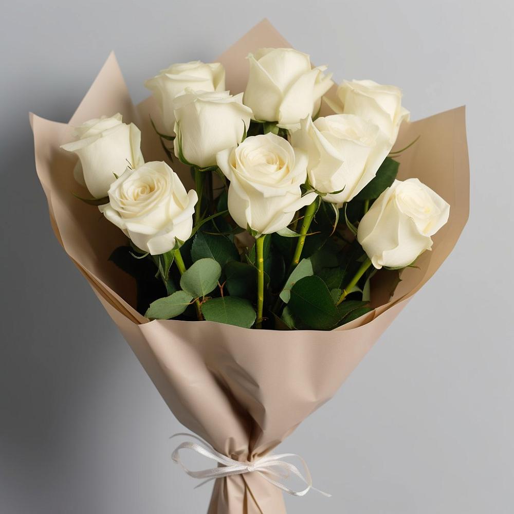 Букет 9 Белых роз Эдлесс Лав в Грановщине