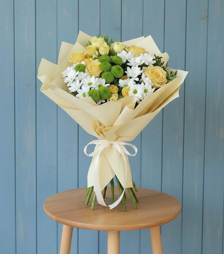 Букет цветов из: Хризантемы и Розы в Грановщине