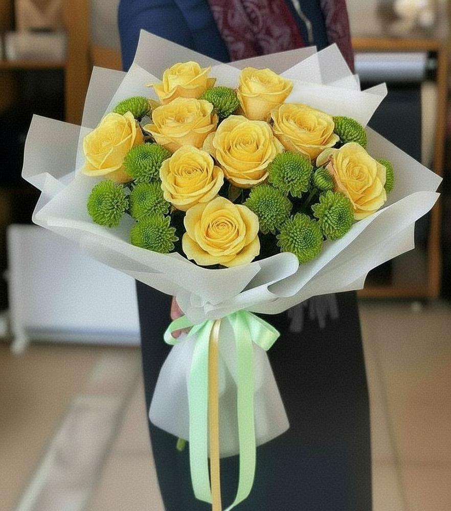 Букет цветов из: Хризантемы и Розы в Грановщине