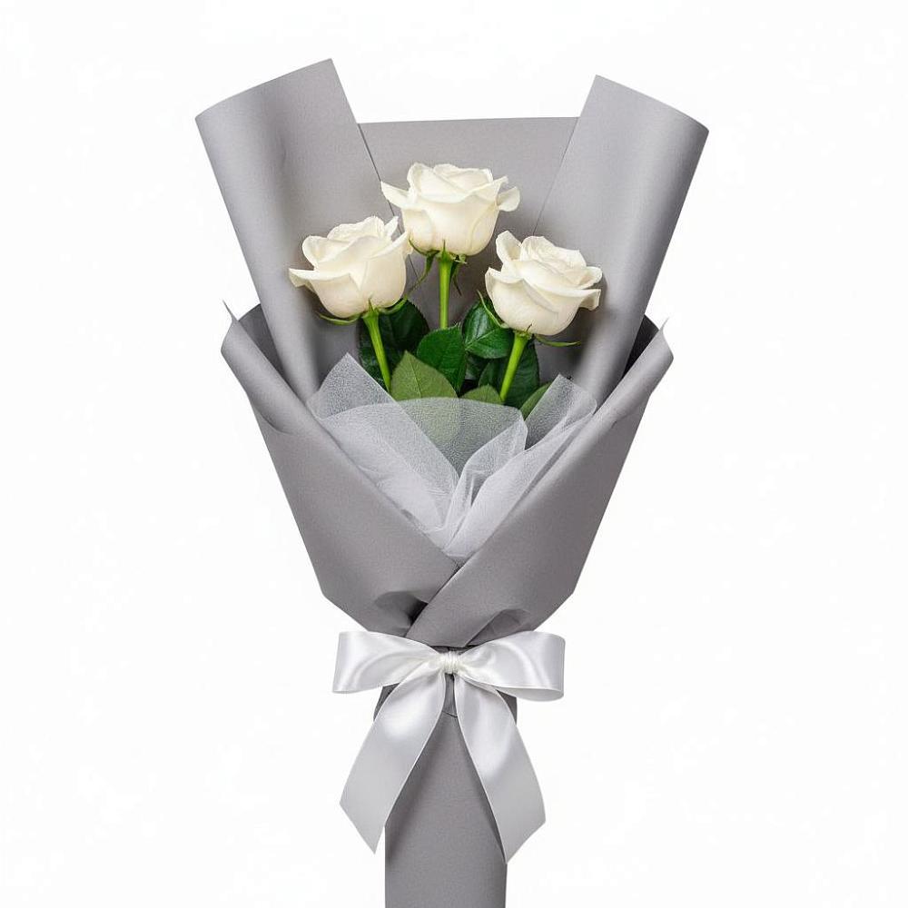 Букет 3 белые розы в Грановщине