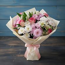 Букет цветов из:  Хризантемы, Альстромерии и Розы в Грановщине