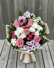 Букет цветов из:  Альстромерии, Гвоздики, Розы и Хризантемы #REPLACE_PRED# Грановщине