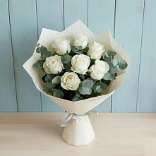 Букет Белые розы в Эвкалипте #REPLACE_PRED# Грановщине