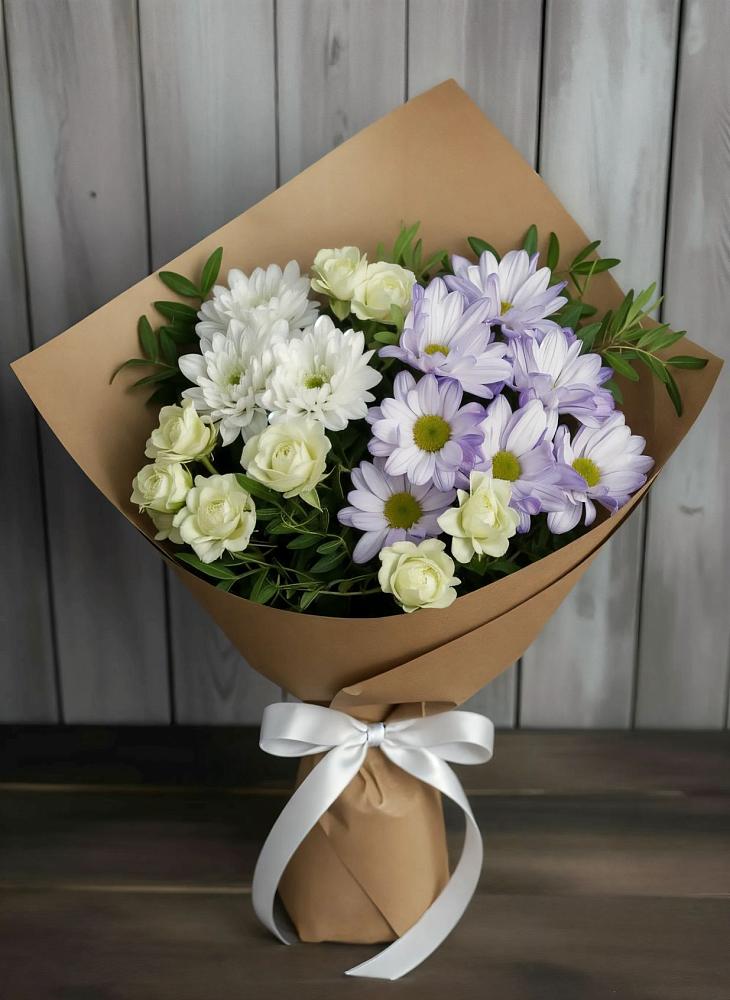 Букет цветов из: Хризантемы и Розы в Грановщине