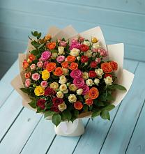 Букет Микс из разноцветных кустовых роз #REPLACE_PRED# Грановщине