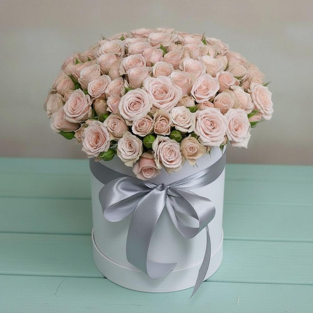 Цветочная композиция из Розы в шляпной коробке в Грановщине